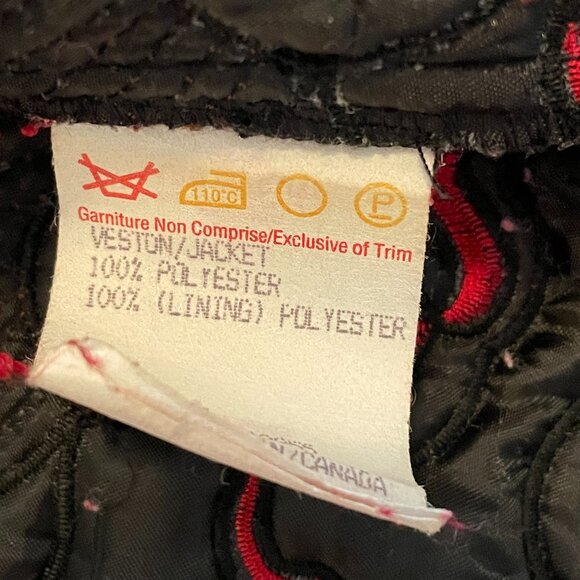 Embroidered Crop Moto Jacket Black Red Size 14 - Picture 9 of 10